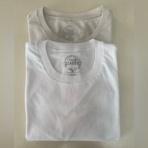 Men's “True Classic” White and Cream T-Shirts sold together. (Large)